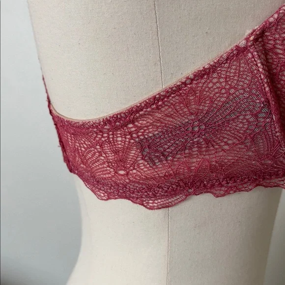Victoria's Secret Very Sexy Push Up Bra Pink Lace Racerback Front Clasp Size 34C - Picture 9 of 11